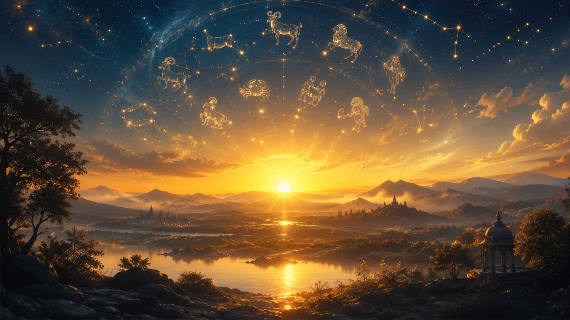 Ascendant (Lagna) rising on the eastern horizon at birth