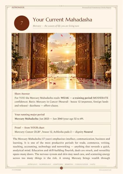 Vimshottari Dasha Report - sample page 2