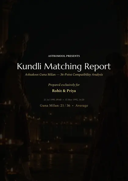 Kundli Matching Report - sample page 1