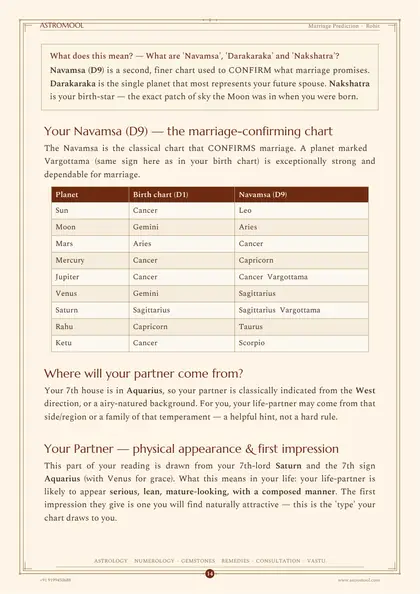 Marriage Prediction Report - sample page 2