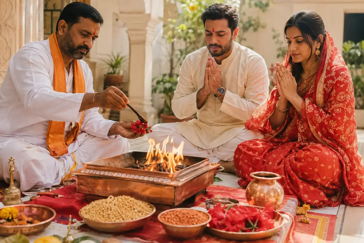 Traditional Mangal Shanti offering