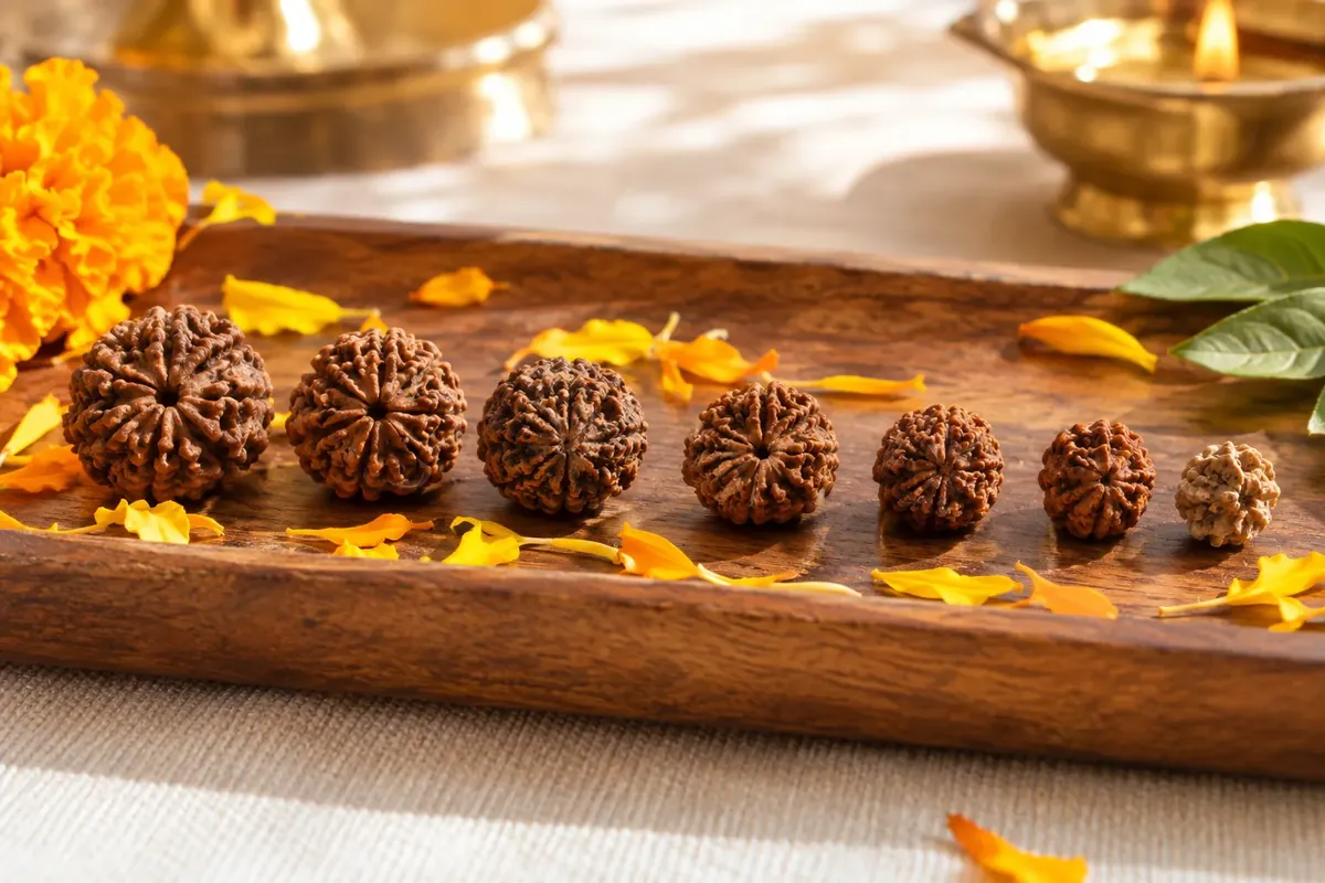 Rudraksha mala used for daily japa practice